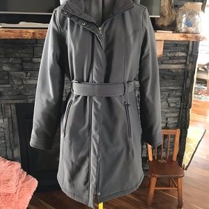 Gray long North face jacket